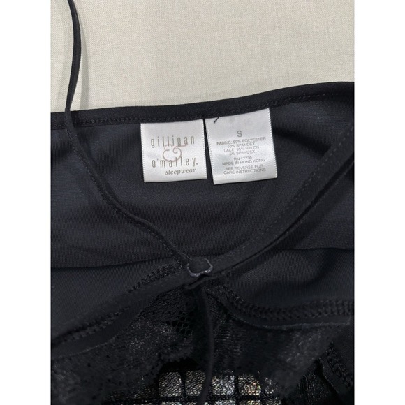 Gillian & O'Malley Black Sequin Trim Slip Pajama Dress S Dark Romantic Goth - Picture 8 of 11